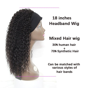 Kinky Curly Synthetic Headband Wig