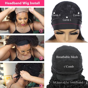 Kinky Curly Synthetic Headband Wig
