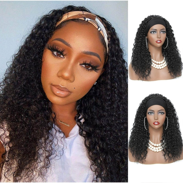 Kinky Curly Synthetic Headband Wig