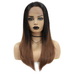 Ombre Brown 26inch Long Straight Lace Frontal Wig