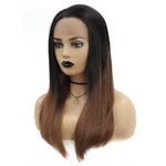 Ombre Brown 26inch Long Straight Lace Frontal Wig