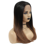 Ombre Brown 26inch Long Straight Lace Frontal Wig