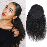 Kinky Curly Drawstring Ponytail Human Hair Extensions