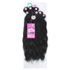 Synthetic Natural Wave 6 Bundles With Lace Closure Middle Part Colorful Curly Weave