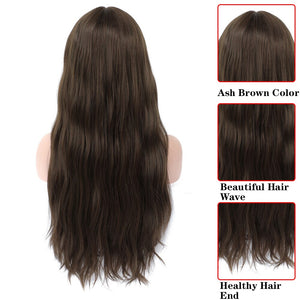 Brown Colored Natural Wave Synthetic Wigs